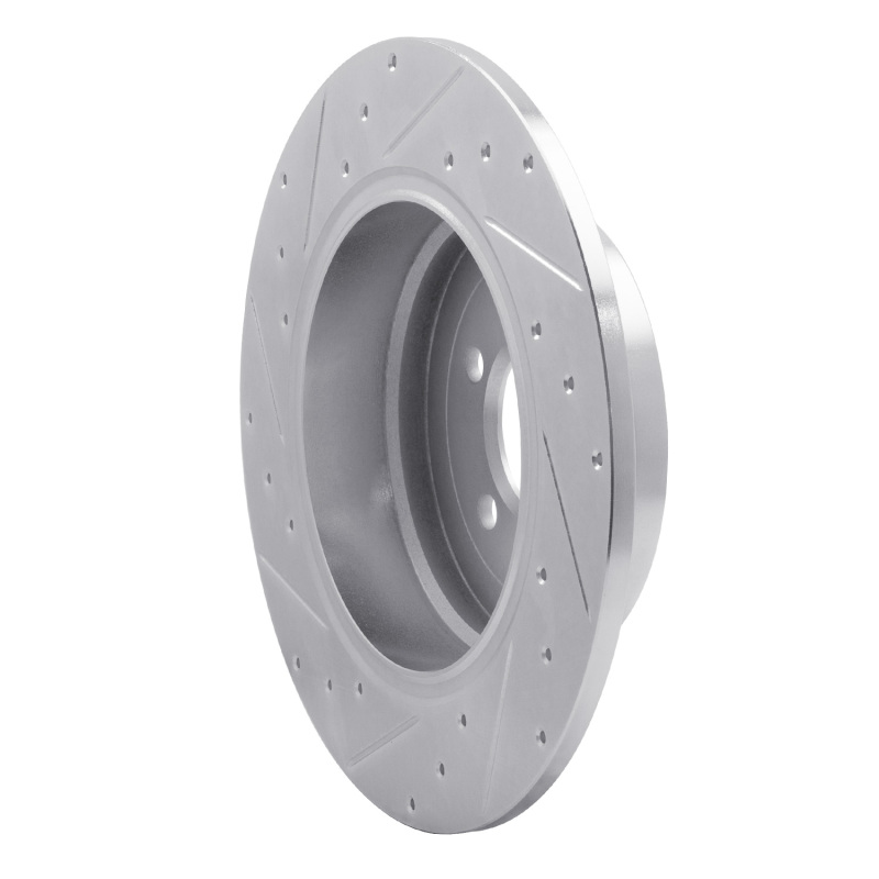 Land Rover Range Rover Brake Rotor (1) - Rear Right - R1 Concepts - Drilled & Slotted - Silver - `03-`05